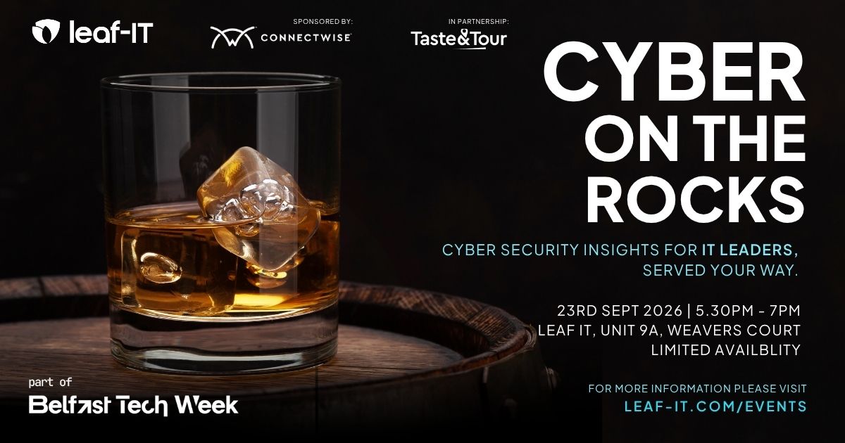 Graphic for Cyber on the Rocks - by Leaf IT